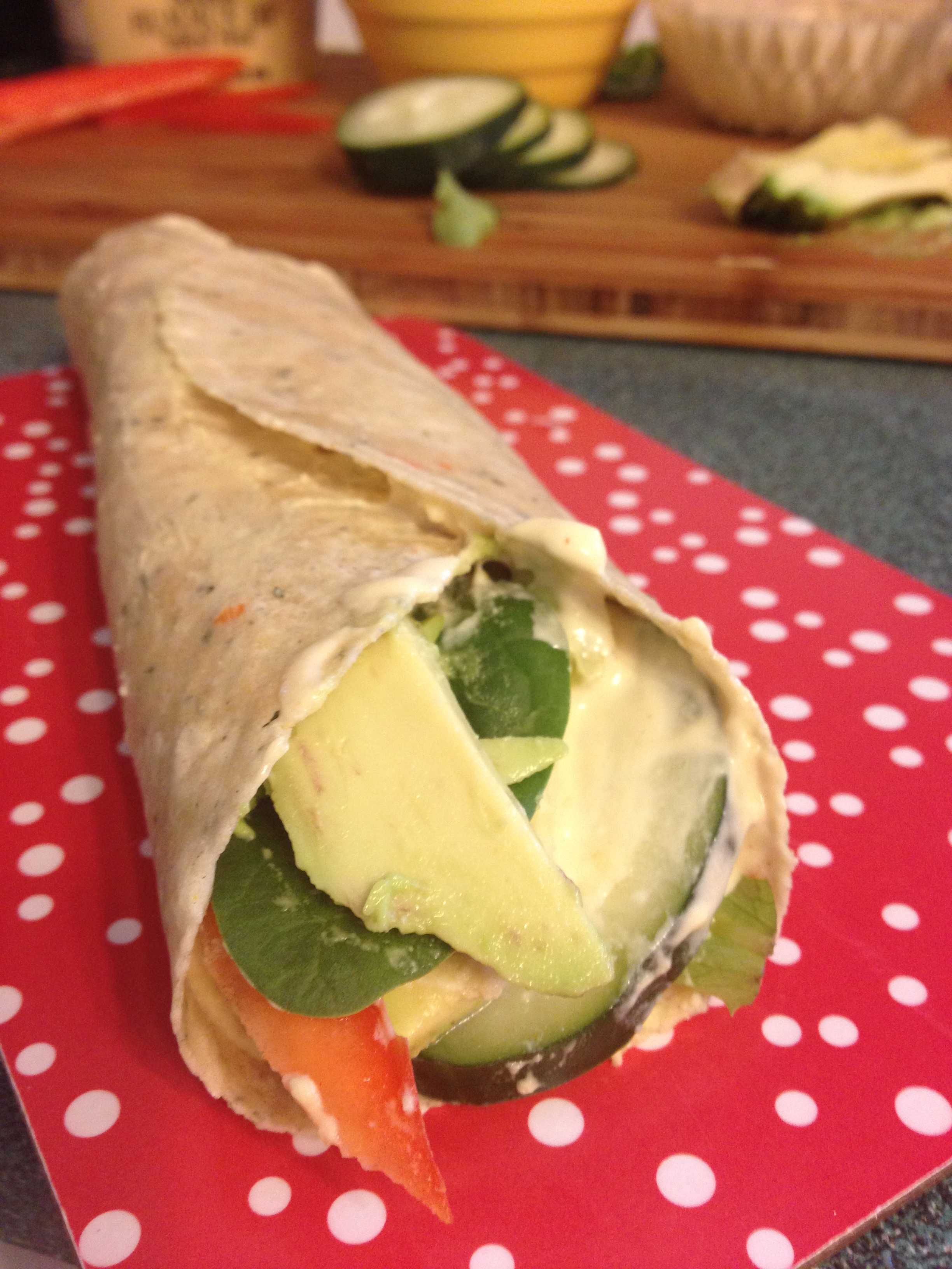 Hummus Wrap, gluten-free, dairy-free, vegan