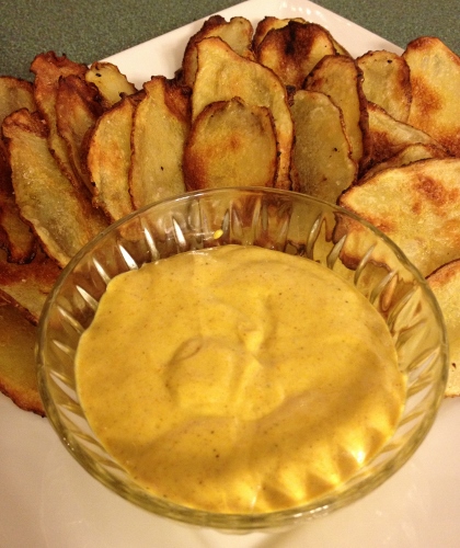 Baked Garlic Potato Chips