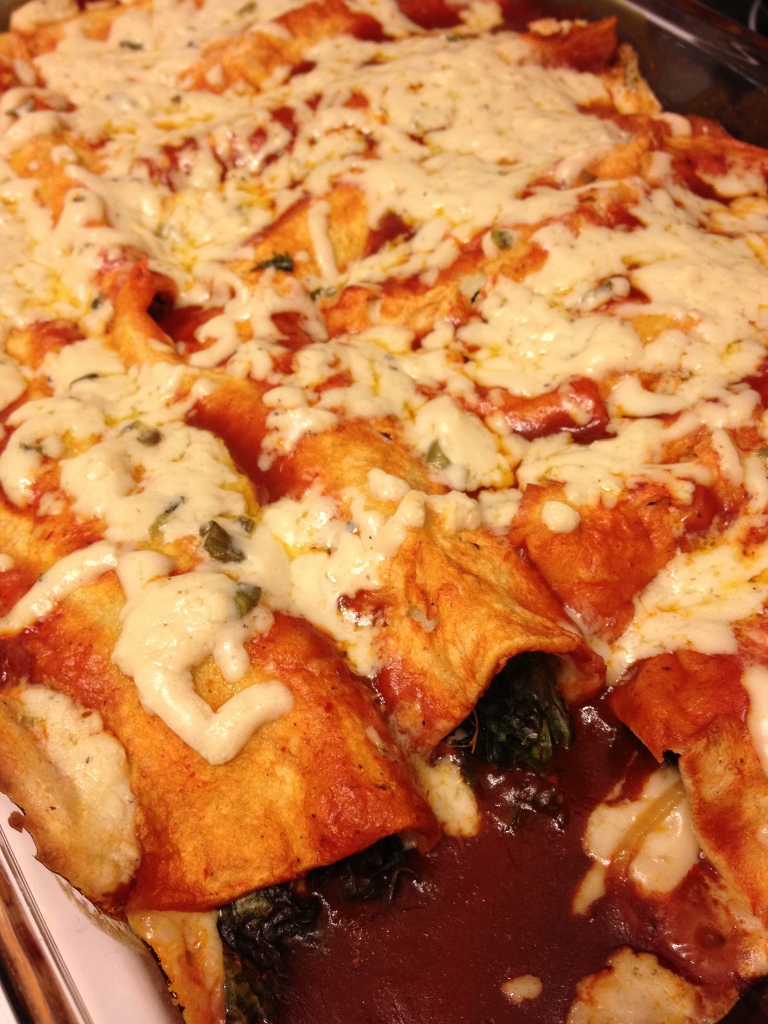 Kale, Cheese and Onion Enchiladas, Gluten-Free and Dairy-Free!