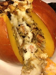 roasted stuffed pumpkin thanksgiving leftovers