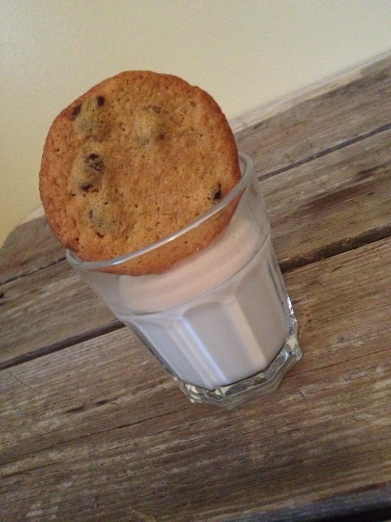 eat pastry gluten-free vegan chocolate chip cookie with almond milk