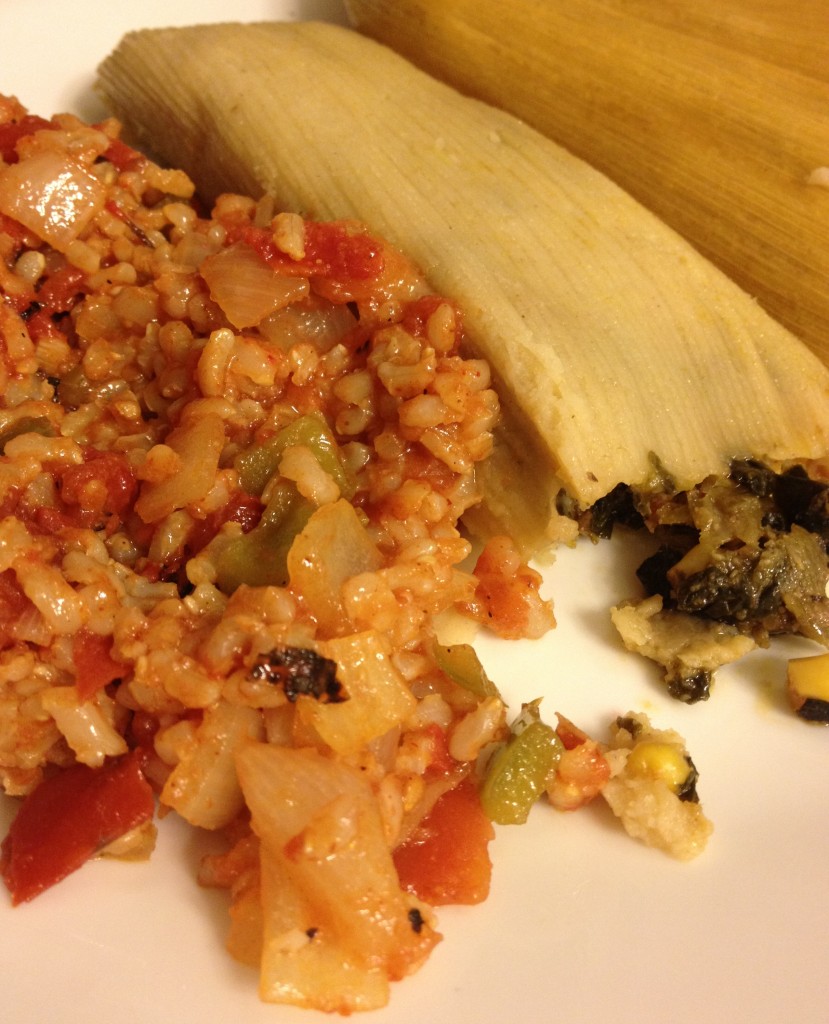 injohnnaskitchen mexican rice with tamale