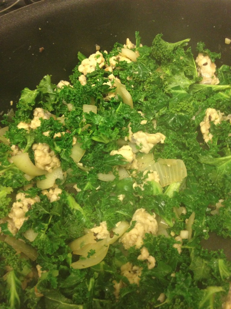 kale and tempeh for chili in johnnas kitchen