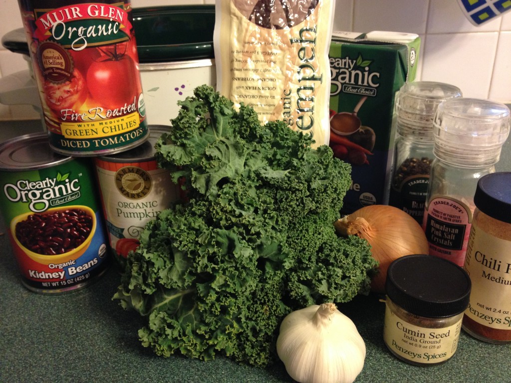 pumpkin kale chili in johnnas kitchen