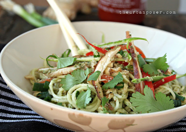 The Urban Poser spiralized noodles with Asian pesto sauce