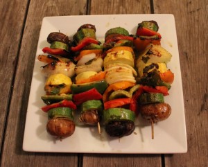 herb 'n mustard marinated veggie kabobs