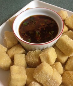 fried tofu and awesom-ish sauce In Johnna's Kitchen