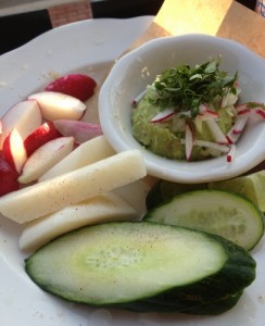 guacamole with veggies at port fonda 