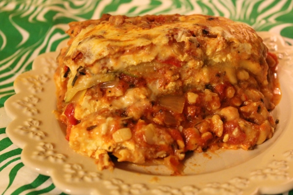 Deep Dish Zucchini Crockpot Lasagna