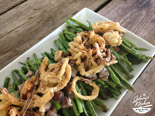 Green Bean Casserole, gluten-free, dairy-free and vegan | In Johnna's Kitchen