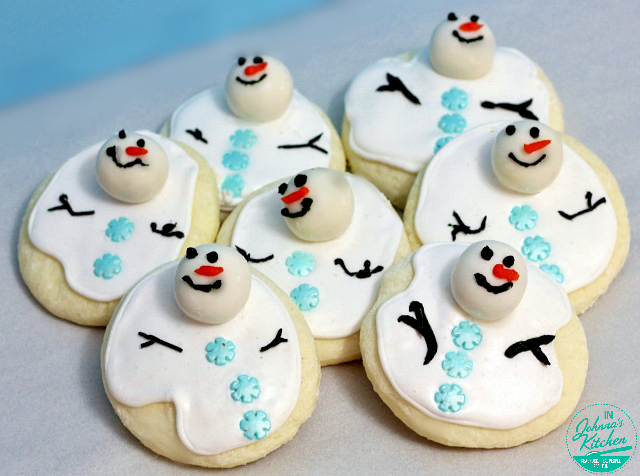 Gluten-Free Snowman cut out cookies| In Johnna's Kitchen
