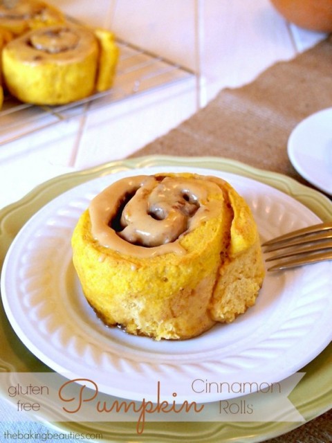 Gluten-Free Pumpkin Cinnamon Rolls with Caramel Frosting | The Baking Beauties