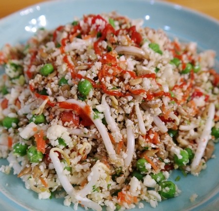 Cauliflower Fried Rice | In Johnna's Kitchen (gluten-free, grain-free, raw vegan, paleo)