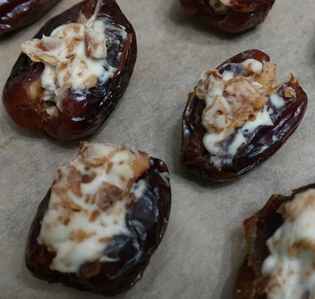 Bacon Cream Cheese Stuffed Dates (Gluten-Free, Vegan) | In Johnna's Kitchen