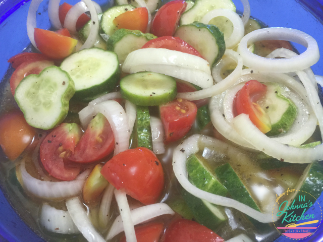 Cucumber Onion Tomato Salad | In Johnna's Kitchen