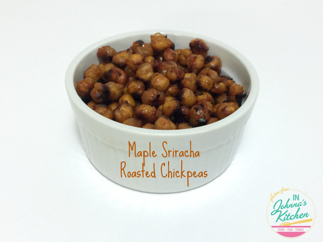 Maple Sriracha Roasted Chickpeas (gluten-free, dairy-free, egg-free, vegan, grain-free) | In Johnna's Kitchen