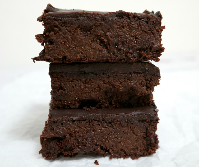 Zucchini Brownies with Ganache Frosting (gluten-free, Dairy-free) | In Johnna's Kitchen