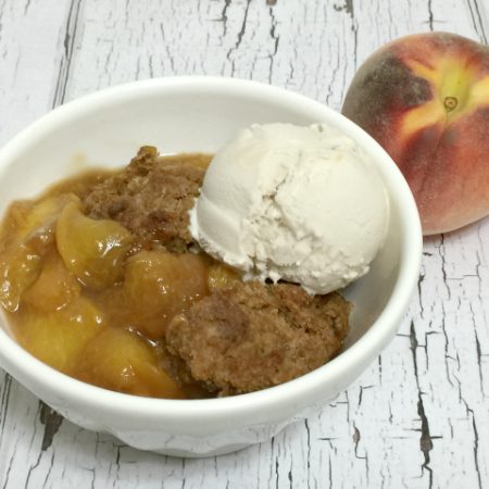 Bourbon Peach Cobber, gluten-free, vegan, dairy-free, egg-free | In Johnna's Kitchen