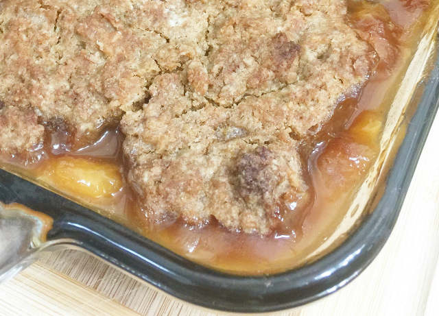 Bourbon Peach Cobber, gluten-free, vegan, dairy-free, egg-free | In Johnna's Kitchen