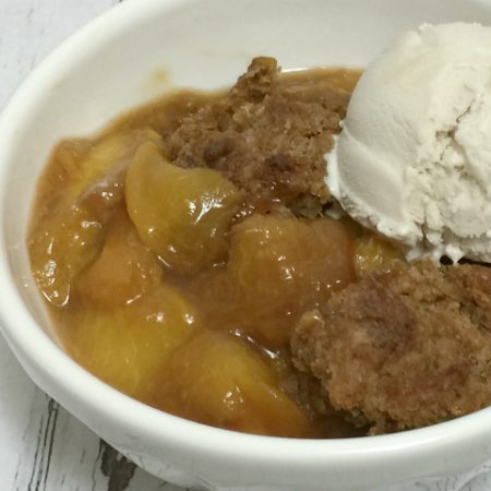 Bourbon Peach Cobber, gluten-free, vegan, dairy-free, egg-free | In Johnna's Kitchen