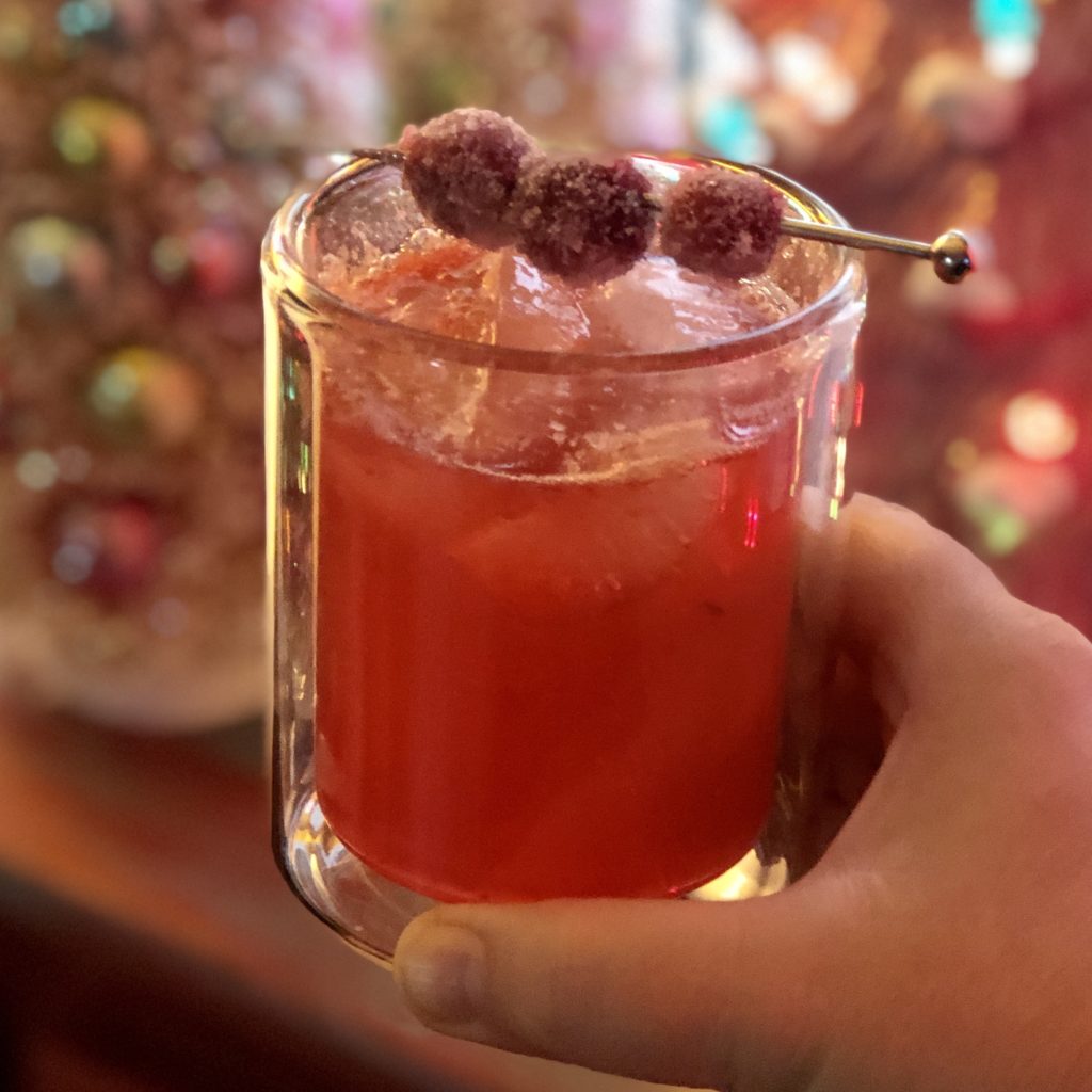 Boozy Advent Cranberry Bourbon Fizz 
