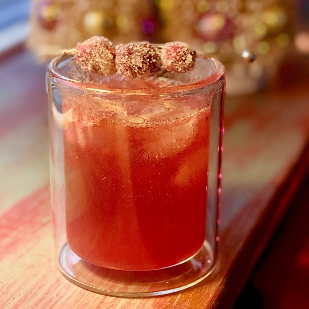 Boozy Advent Cranberry Bourbon Fizz 