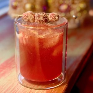 Boozy Advent Cranberry Bourbon Fizz