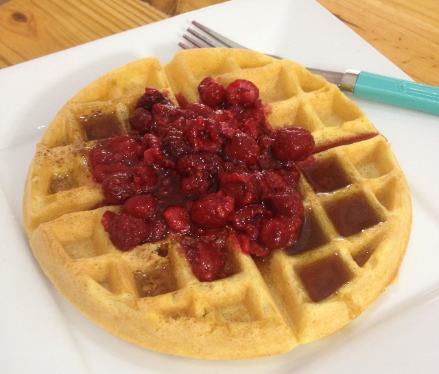 Belgium Raspberry Waffles With Lemon Raspberry Syrup Recipe 