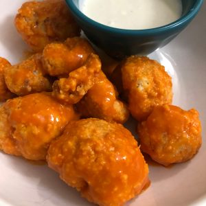 Baked Buffalo Cauliflower Bites, Gluten-Free and Vegan | In Johnna's Kitchen