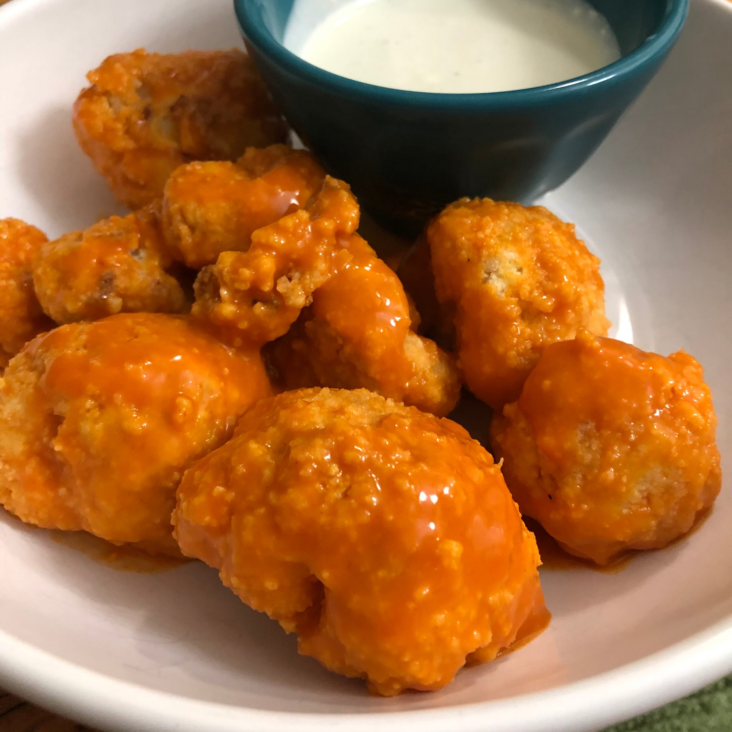 Baked Buffalo Cauliflower Bites, GlutenFree and Vegan In Johnna's