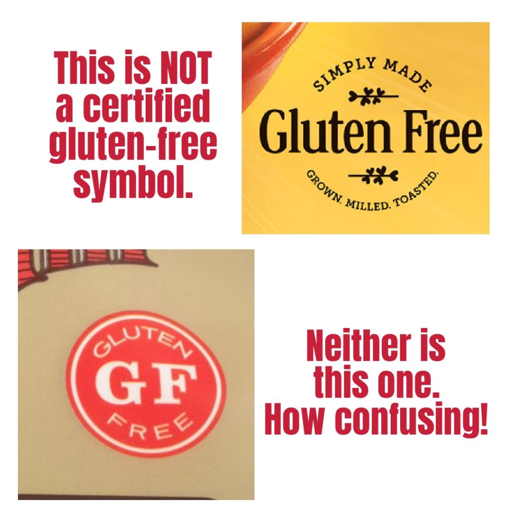 These are NOT gluten-free certification symbols
